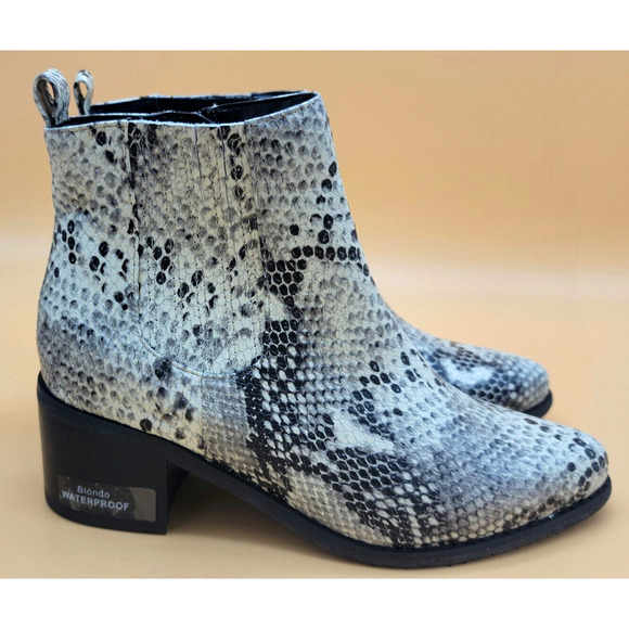 Blondo Elvina Ankle Bootie Women's SZ 6 Leather Snake Embossed Waterproof Boots - Picture 5 of 12